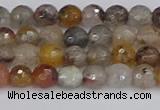 CRO1195 15.5 inches 4mm faceted round mixed lodalite quartz beads