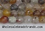 CRO1196 15.5 inches 6mm faceted round mixed lodalite quartz beads