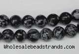 CRO122 15.5 inches 8mm round snowflake obsidian beads wholesale