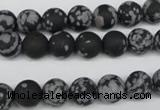 CRO130 15.5 inches 8mm round snowflake obsidian beads wholesale