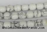 CRO132 15.5 inches 8mm round white howlite turquoise beads wholesale