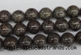 CRO139 15.5 inches 8mm round Chinese snowflake obsidian beads wholesale