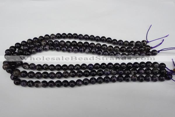 CRO149 15.5 inches 8mm round natural amethyst beads wholesale