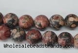 CRO180 15.5 inches 10mm round red leopard skin jasper beads wholesale