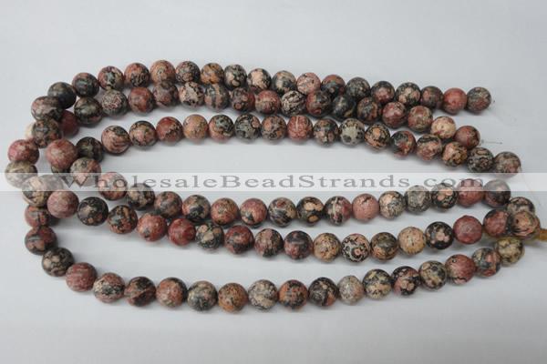 CRO180 15.5 inches 10mm round red leopard skin jasper beads wholesale