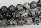 CRO188 15.5 inches 10mm round black water jasper beads wholesale