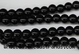 CRO21 15.5 inches 6mm round black agate gemstone beads wholesale