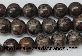 CRO224 15.5 inches 10mm round Chinese snowflake obsidian beads wholesale