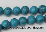 CRO226 15.5 inches 10mm round synthetic turquoise beads wholesale