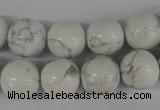 CRO364 15.5 inches 12mm round white howlite turquoise beads wholesale