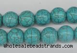 CRO365 15.5 inches 12mm round synthetic turquoise beads wholesale