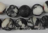 CRO386 15.5 inches 14mm round black & white jasper beads wholesale