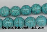 CRO395 15.5 inches 14mm round synthetic turquoise beads wholesale