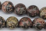 CRO403 15.5 inches 14mm round red leopard skin jasper beads wholesale