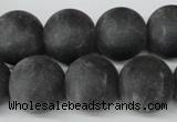 CRO421 15.5 inches 16mm round blackstone beads wholesale