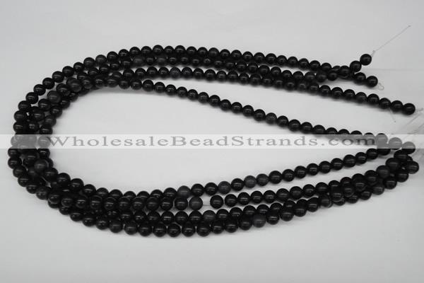 CRO43 15.5 inches 6mm round black stone beads wholesale