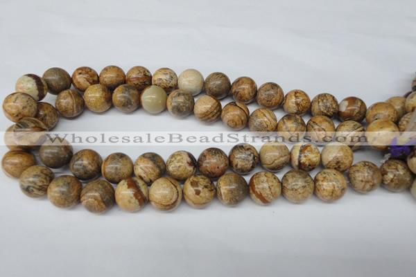 CRO450 15.5 inches 16mm round picture jasper beads wholesale