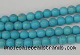 CRO47 15.5 inches 6mm round synthetic turquoise beads wholesale