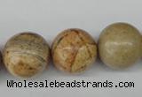 CRO485 15.5 inches 18mm round picture jasper beads wholesale