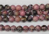 CRO51 15.5 inches 6mm round rhodonite gemstone beads wholesale