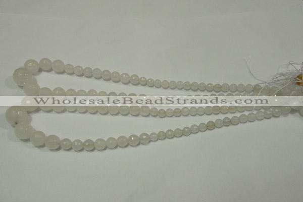 CRO712 15.5 inches 6mm – 14mm faceted round candy jade beads