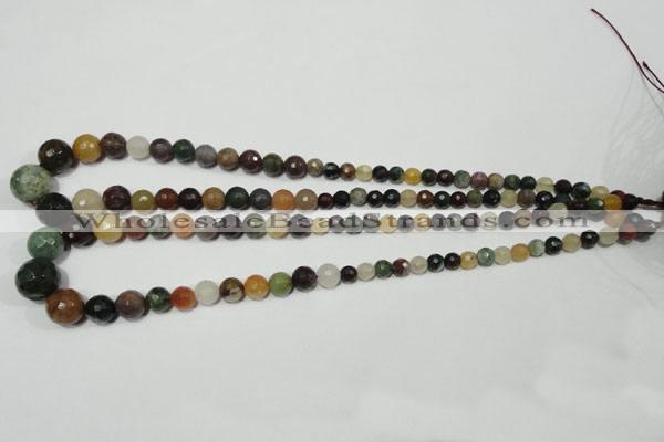 CRO723 15.5 inches 6mm – 14mm faceted round mixed candy jade beads