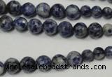 CRO733 15.5 inches 6mm – 14mm faceted round blue spot stone beads