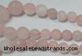 CRO742 15.5 inches 6mm – 14mm faceted round rose quartz beads