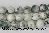 CRO81 15.5 inches 8mm round tree agate gemstone beads wholesale