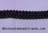 CRO840 15.5 inches 4mm round matte smoky quartz beads