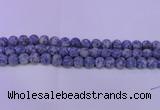 CRO850 15.5 inches 4mm round matte blue spot beads