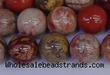 CRO875 15.5 inches 14mm round red porcelain beads wholesale