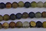 CRO910 15.5 inches 4mm round matte golden pietersite beads