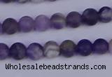 CRO921 15.5 inches 6mm round matte dogtooth amethyst beads