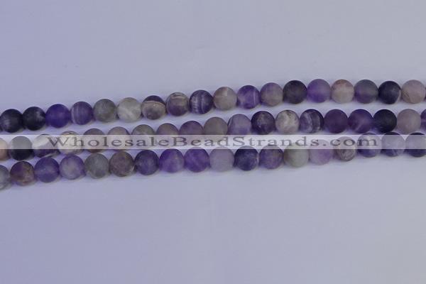 CRO923 15.5 inches 10mm round matte dogtooth amethyst beads