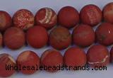 CRO932 15.5 inches 8mm round matte red jasper beads wholesale