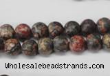 CRO94 15.5 inches 8mm round red leopard skin jasper beads wholesale