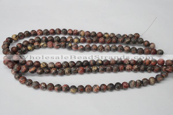 CRO94 15.5 inches 8mm round red leopard skin jasper beads wholesale