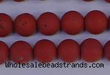 CRO943 15.5 inches 10mm round matte red jasper beads wholesale