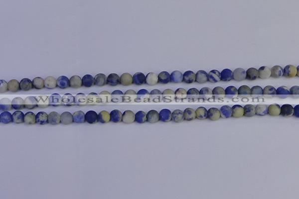 CRO951 15.5 inches 6mm round matte sodalite beads wholesale