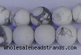 CRO985 15.5 inches 14mm round matte white howlite beads wholesale