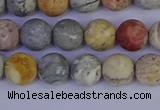 CRO992 15.5 inches 8mm round matte sky eye stone beads wholesale