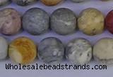 CRO994 15.5 inches 12mm round matte sky eye stone beads wholesale