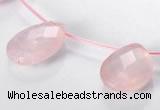 CRQ06 19*25mm faceted teardrop A grade natural rose quartz beads