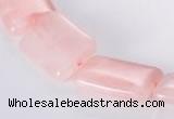 CRQ09 A grade 18*25mm rectangle natural rose quartz beads