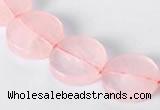 CRQ10 16mm coin A grade natural rose quartz beads Wholesale