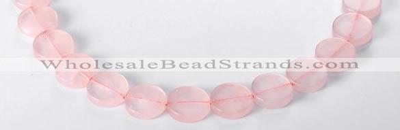 CRQ10 16mm coin A grade natural rose quartz beads Wholesale