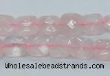 CRQ100 15.5 inches 10*10mm faceted square natural rose quartz beads