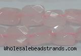 CRQ101 15.5 inches 14*14mm faceted square natural rose quartz beads