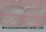 CRQ102 15.5 inches 25*25mm faceted square natural rose quartz beads